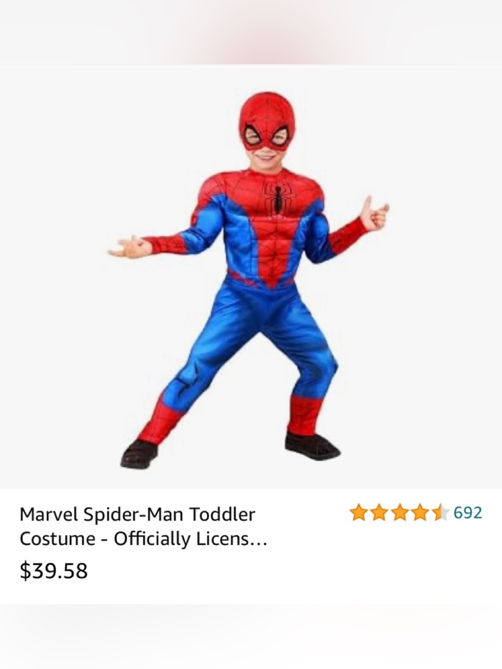 Spider-Man costume 3-4T